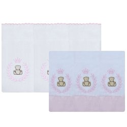 Kit Fralda de Boca e Ombro Ursa Thed Rosa Kit Fralda de Boca e Ombro Ursa Thed Rosa