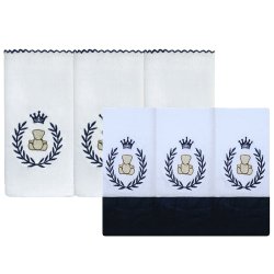 Kit Fralda de Boca e Ombro Urso Thed Marinho Kit Fralda de Boca e Ombro Urso Thed Marinho