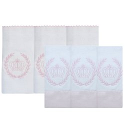 Kit Fralda de Boca e Ombro Realeza Rosa Kit Fralda de Boca e Ombro Realeza Rosa