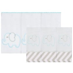 Kit Fralda de Boca e Ombro Elefante Chevron Azul Tiffany Kit Fralda de Boca e Ombro Elefante Chevron Azul Tiffany