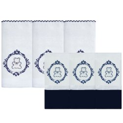 Kit Fralda de Boca e Ombro Urso Imperial Marinho Kit Fralda de Boca e Ombro Urso Imperial Marinho