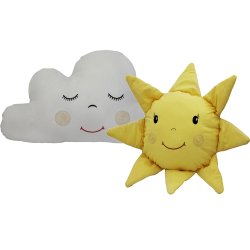 Almofada Sol Amarelo e Nuvem Cinza 2 Peças Almofada Sol Amarelo e Nuvem Cinza 2 Peças