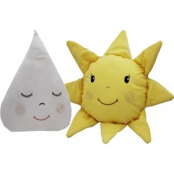 Almofada Sol Amarelo e Gota Cinza 2 Peças Almofada Sol Amarelo e Gota Cinza 2 Peças