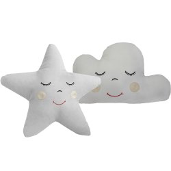 Almofada Nuvem Cinza e Estrela Cinza Almofada Nuvem Cinza e Estrela Cinza