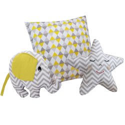 Almofada Elefante Amarelo 3 Peças Almofada Elefante Amarelo 3 Peças