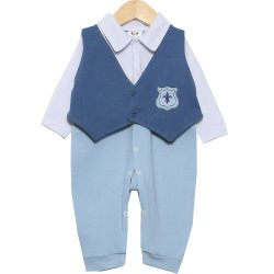 Macacão Longo Lucca Azul 2 Peças Macacão Longo Lucca Azul 2 Peças