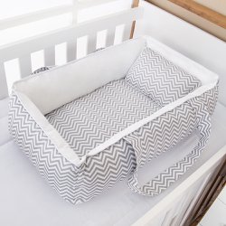 Ninho para Bebê Chevron Cinza com Alça 2 Peças Ninho para Bebê Chevron Cinza com Alça 2 Peças