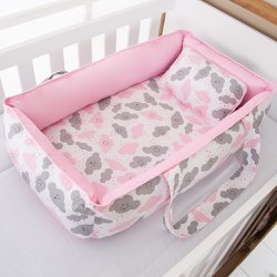 Ninho para Bebê Nuvem Rosa com Alça 2 Peças Ninho para Bebê Nuvem Rosa com Alça 2 Peças