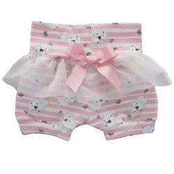 Shorts Tapa Fralda de Bebê Rosa e Palha Shorts Tapa Fralda de Bebê Rosa e Palha