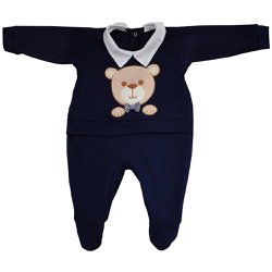 Macacão Longo De Bebê Bear Marinho Macacão Longo De Bebê Bear Marinho