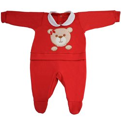 Macacão Longo De Bebê Bear Vermelho Macacão Longo De Bebê Bear Vermelho