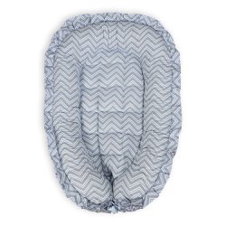 Ninho para Bebê Chevron Cinza com Azul Ninho para Bebê Chevron Cinza com Azul