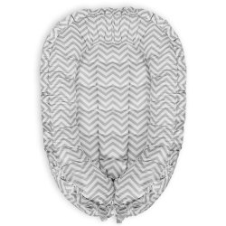 Ninho para Bebê Chevron Cinza com Branco Ninho para Bebê Chevron Cinza com Branco