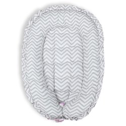Ninho para Bebê Chevron Cinza com Rosa Ninho para Bebê Chevron Cinza com Rosa