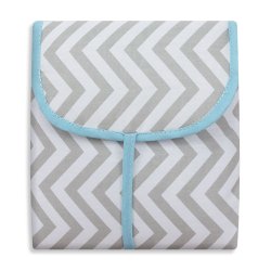 Trocador Portátil Chevron Azul Tiffany com Bolso Trocador Portátil Chevron Azul Tiffany com Bolso