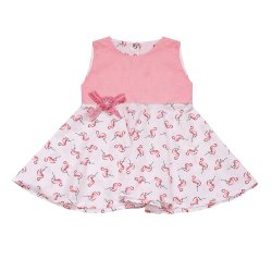 Vestido de Bebê Maira Poá e Flamingo Rosê Vestido de Bebê Maira Poá e Flamingo Rosê