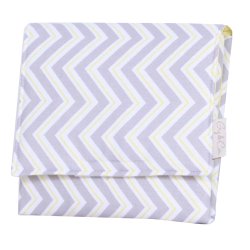Trocador Portátil Chevron Cinza e Amarelo com Bolso Trocador Portátil Chevron Cinza e Amarelo com Bolso