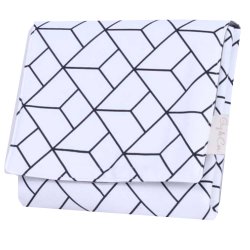 Trocador Portátil Geométrico Preto com Bolso Trocador Portátil Geométrico Preto com Bolso