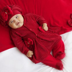 Saída de Maternidade Lovely Vermelho Plush 3 Peças Saída de Maternidade Lovely Vermelho Plush 3 Peças