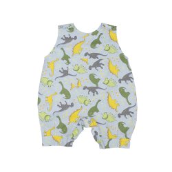 Macacão Curto de Bebê Dino Cinza Macacão Curto de Bebê Dino Cinza