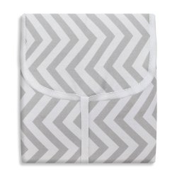 Trocador Portátil Chevron Cinza e Branco com Bolso Trocador Portátil Chevron Cinza e Branco com Bolso
