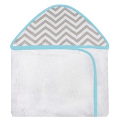 Toalha de Banho Chevron e Azul Tiffany com Capuz Toalha de Banho Chevron e Azul Tiffany com Capuz