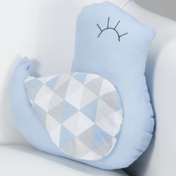 Almofada Pássaro Losango Azul Almofada Pássaro Losango Azul