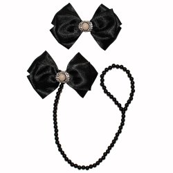 Prendedor de Chupeta Pérola + Presilha de Cabelo Preto Prendedor de Chupeta Pérola + Presilha de Cabelo Preto