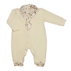 Macacão Longo de Bebê Palha Gravata Cavalinho Plush Macacão Longo de Bebê Palha Gravata Cavalinho Plush