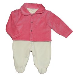 Macacão de Bebê com Casaco Palha com Rosê Plush Macacão de Bebê com Casaco Palha com Rosê Plush