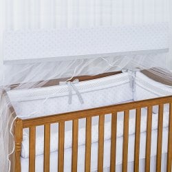 Mosquiteiro para Berço Bless Branco e Cinza 2 Peças Mosquiteiro para Berço Bless Branco e Cinza 2 Peças