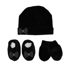 Luvinhas, Pantufas e Touca Lacinho Preto Plush Luvinhas, Pantufas e Touca Lacinho Preto Plush