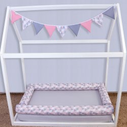 Kit Para Mini Cama Montessoriano Losango Rosa 7 Peças Kit Para Mini Cama Montessoriano Losango Rosa 7 Peças