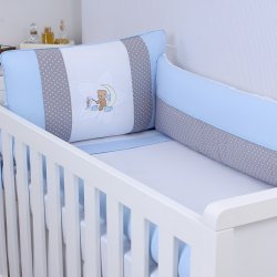 Kit Berço Ursinho Estrela Azul 100% Algodão 9 Peças Kit Berço Ursinho Estrela Azul 100% Algodão 9 Peças