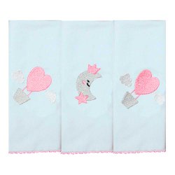 Toalha de Boca Lua Rosa Malha 3 Peças Toalha de Boca Lua Rosa Malha 3 Peças
