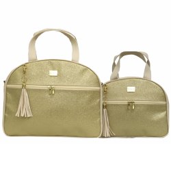 Kit Bolsa Maternidade Sunshine Glitter Dourado 2 peças Kit Bolsa Maternidade Sunshine Glitter Dourado 2 peças