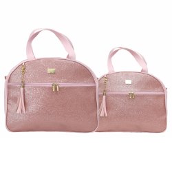 Kit Bolsa Maternidade Sunshine Glitter Rosa 2 peças Kit Bolsa Maternidade Sunshine Glitter Rosa 2 peças