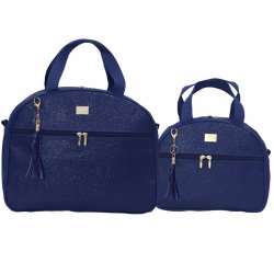 Kit Bolsa Maternidade Sunshine Glitter Marinho 2 peças Kit Bolsa Maternidade Sunshine Glitter Marinho 2 peças