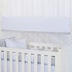 Mosquiteiro para Berço Estrelinha Cinza 2 Peças Mosquiteiro para Berço Estrelinha Cinza 2 Peças