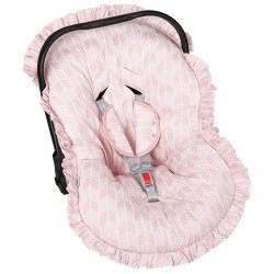 Capa Bebê Conforto Borboletas Rosê 3 Peças Capa Bebê Conforto Borboletas Rosê 3 Peças