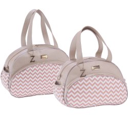 Kit Bolsa Maternidade Chevron e Bege 2 Peças Kit Bolsa Maternidade Chevron e Bege 2 Peças