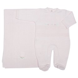 Saída de Maternidade Florzinha Tricot Rosê 2 Peças Saída de Maternidade Florzinha Tricot Rosê 2 Peças