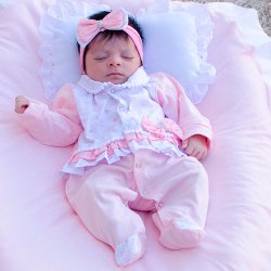 Saída de Maternidade Duda Estrelinha Rosa 4 Peças Saída de Maternidade Duda Estrelinha Rosa 4 Peças