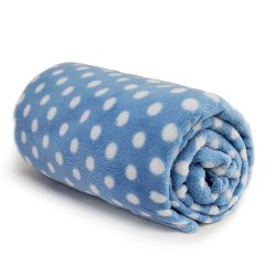 Cobertor de Bebê Poá Azul Microfibra Cobertor de Bebê Poá Azul Microfibra