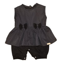 Macacão Curto de Bebê Melissa Poazinho Preto Macacão Curto de Bebê Melissa Poazinho Preto