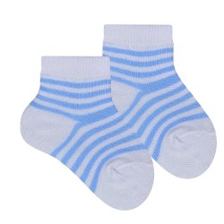 Meia para Bebê Listrado Azul Meia para Bebê Listrado Azul