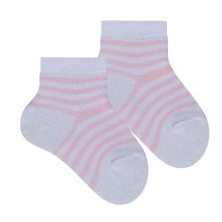 Meia para Bebê Listrado Rosa Meia para Bebê Listrado Rosa