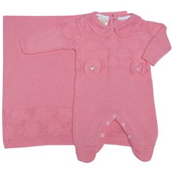 Saída de Maternidade Dim Dom Tricot Linda Rosa 2 Peças Saída de Maternidade Dim Dom Tricot Linda Rosa 2 Peças