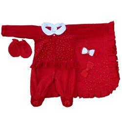 Saída de Maternidade Heloísa Vermelho 5 Peças Saída de Maternidade Heloísa Vermelho 5 Peças