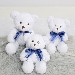 Kit Ursos para Nicho Fofura Branco com Marinho 3 Peças Kit Ursos para Nicho Fofura Branco com Marinho 3 Peças